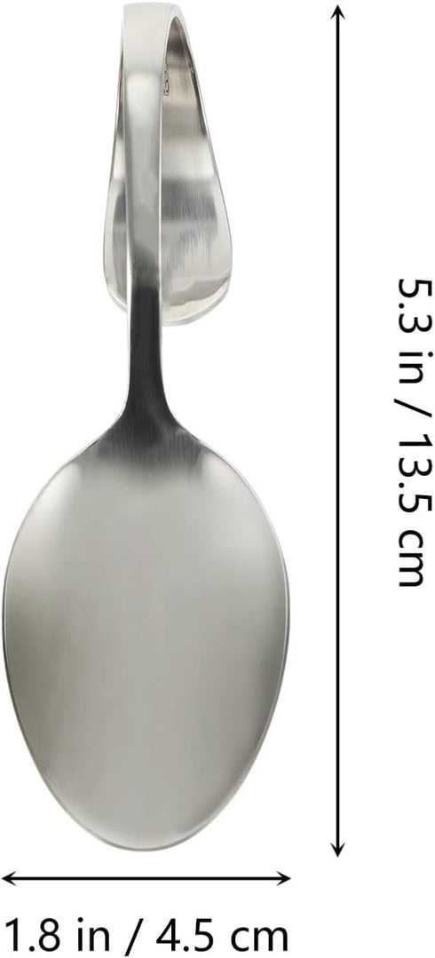 Hemoton 6pcs Bent Spoon Curved Handle Spoons Stainless Steel Salad Spoon Serving Spoons Canape Spoons Multipurpose Spoon Buffet Spoons (Silver)...