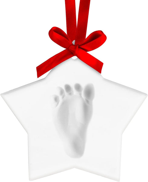 Star Baby's Print Christmas Ornament, White...