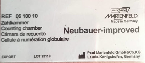 Cell Counting Chamber Brightline 06 100 10 Neubauer Improved MarienfeId lab cellware...