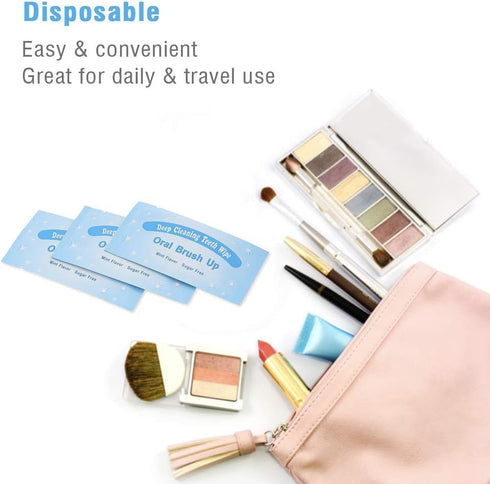 100Pcs Finger Teeth Wipes, Dental Floss Wipe Cloth Tooth Cleaning Tool for Oral Deep Cleaning Teeth Whitener Strips Dental Finger Toothbrush Oral ...