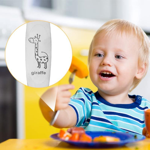 4 Piece Stainless Steel Toddler Utensil Set, Safe Kid Silverware Set for Self Feeding,Cartoon Toddler Forks and Spoons, Dishwasher Safe...