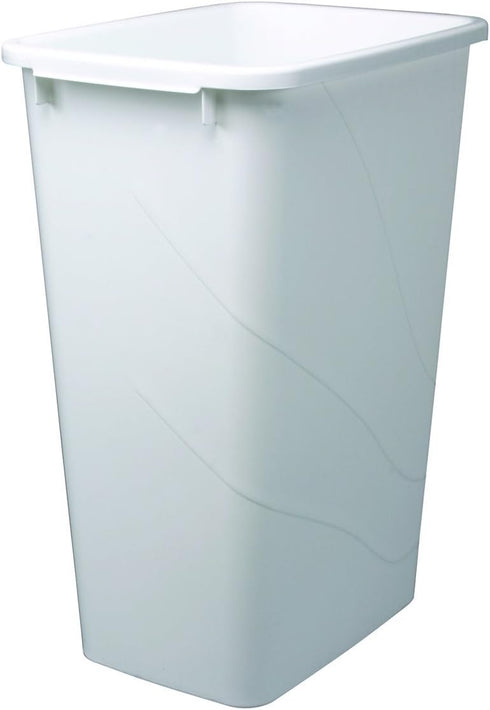 Knape & Vogt QT50PB-W 50 Quart Polymer Replacement Trash Can, 21.56-Inch by 15.55-Inch by 11.13-Inch, White...