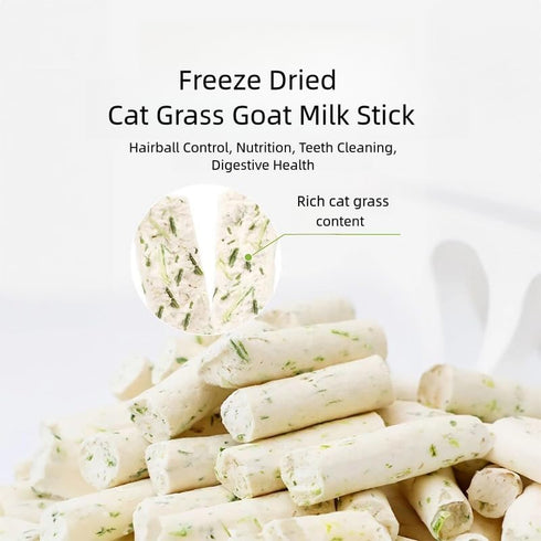 Cat Grass Teething Stick for Cat, Natural Cat Grass Treats for Indoor Cats, Cat Chew Toy for Teeth Cleaning and Hairball Treatment, Goat Milk Stic...