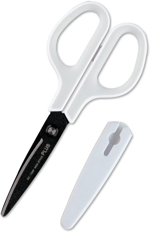 Plus SC-175SF SC-175SF Scissors, Fit Cut Curve, Fluorine Coat, Adhesive Tape, Glue, Non-Cling, White/Gray...