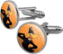 Looney Tunes Daffy Duck Round Cufflink Set Silver Color...