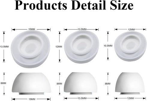 3 Pairs Ear Tips Replacement for Airpods Pro with Noise Reduction Hole, Soft Silicone Eartips Compatible with Airpods Pro & Airpods Pro 2nd Genera...