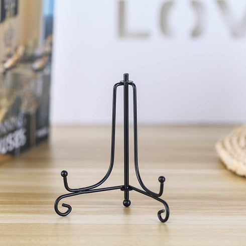 (4 pack)Iron Display Stand, Black Iron Easel Plate Display Photo Holder Stand, Displays Picture Frames, Decorative Plates, Tablets and Art 4 Inch...