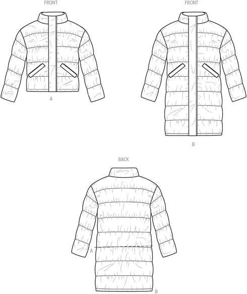 Know Me Men's Oversized Puffer Coat Sewing Pattern Packet, Sizes 44-46-48-50-52, Multicolor...