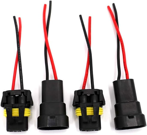UTSAUTO 2Set 9005 9006 H10 Wire Connectors Female & Male Adapter Wiring Harness Sockets Wire 12V for Headlights Fog Lights...