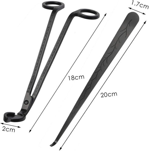 SUMAJU 2 in 1 Candle Accessory Set - Wick Trimmer & Dipper, Stainless Steel Cutter Scissor for Candle Lovers (Black)...