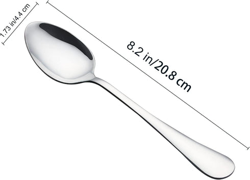 VANRA 6-Piece Dinner Spoons Set Soup Spoons Heavy Duty Stainless Steel Silver Cutlery Set 8 inches (6 spoons)...