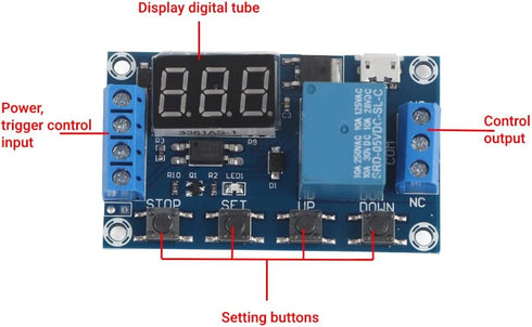 DC 6-30V Digital LED Relay Board Cycle Timing Circuit Switch Timer Delay Trigger Module Micro USB 5V......