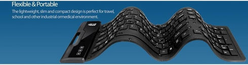 Adesso SlimTouch 232 Antimicrobial Waterproof Flexible Keyboard for Windows 8/7/Vista/XP/2000 (AKB-232UB), black...