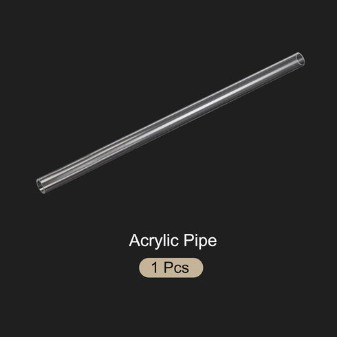 12" Clear Plastic Rigid Pipe 12mm x 15mm(1/2" x 0.6") Acrylic Tube Round Polycarbonate Tubing, [for Plumbing, Hydraulics, Pneumatics, Aquarium, DI...