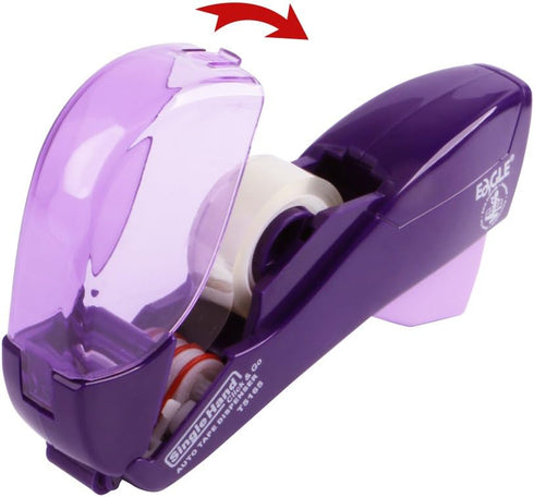 Eagle Automatic Tape Dispenser, Tape Gun, Single Handheld Design, Free 1 Roll of 0.5 Inch (12 mm) and 1 Roll of 0.75 Inch (19 mm) Tapes (Purple)...