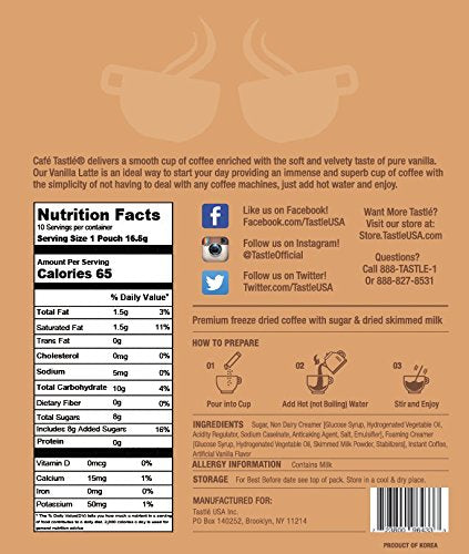 Cafe Tastlé Single Serve Vanilla Latte Coffee, 10 Count...