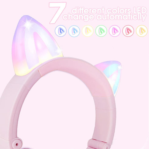 Cat Ear Bluetooth Headphones,Toddlers Kids wireless Headphones for boys girls Amazon Fire Tablet/Laptop/Pad/School (purple)...