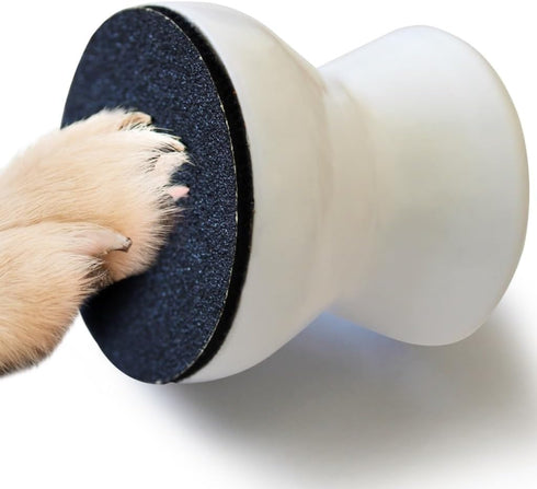 Dog Nail File - Upgraded Dog Nail Scratch Board - 1 White Nail File for Dogs w/ 4 Replaceable Sandpapers - Dog Nail Trimmers - Round Dog Nail Grin...