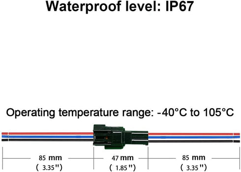 3 Pin Waterproof Connectors,16AWG Waterproof Electrical Car Auto Wire Connector,Male Female Quick Disconnect Wire Connectors for Car Truck Motorcy...