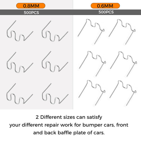 Mtsooning 1000 PCS Car Bumper Repair Pre Cut Wave Staples, Welding Rods Hot Staple Machine Plastic for Repair Auto Dashboards Lamp Holders Rings D...