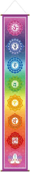 Funnytree 12"x71" Large Yoga Tapestry Meditation Studio Room 7 Chakra Mandala Hanging Banner Wall Poster Door Decor Porch Sign Indoor Outdoor Dura...