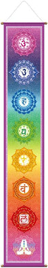 Funnytree 12"x71" Large Yoga Tapestry Meditation Studio Room 7 Chakra Mandala Hanging Banner Wall Poster Door Decor Porch Sign Indoor Outdoor Dura...