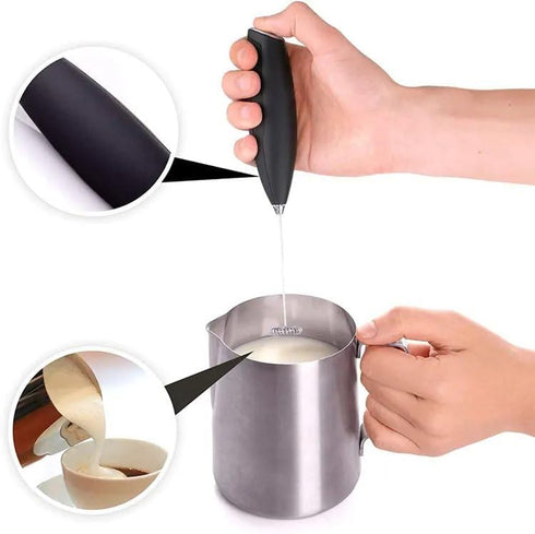 Handheld Mini Milk Frother Foam Maker Mixer for Lattes, Coffee, Cappuccino, Frappe, Matcha, Hot Chocolate (Red)...