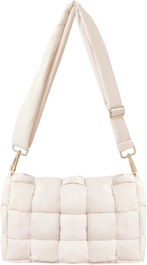 NAARIIAN Puffer Woven Bag Crossbody Purse for Women Padded Cassette Shoulder Bags Trendy Handbags Messenger...