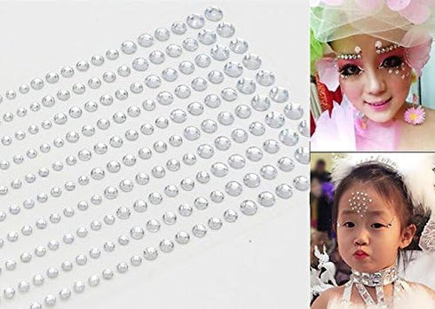 1Sheet(91PCS) 5MM/8MM/10MM/12MM Assorted Size Self-Adhesive Craft Jewels Flatback Rhinestone Crystal Gems Stickers for Crafts Body Eyes Nail Makeu...