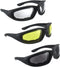 3 Pair Motorcycle Riding Glasses Smoke Clear Yellow...