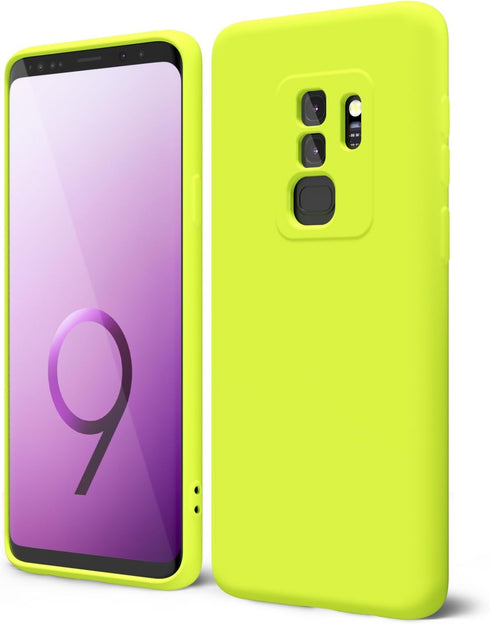 oakxco for Samsung Galaxy S9 Plus Phone Case Liquid Silicone, Fluorescent Bright Solid Color, Cute Thin Slim Soft Rubber TPU Plain Smooth Gel Matt...