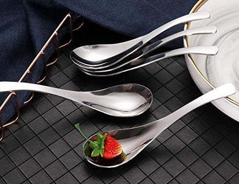 Soup Spoons,Stainless Steel Short Handle Spoons, Classic And Durable Soup Spoon, Set of 5....