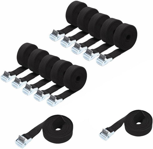 12Pack Lashing Straps?1X40 inches Cam Buckle Tie Down Straps Heavy Duty Secure Straps?Suitable for Kayaks, Cargo, Luggage, Roof Racks, Surfboards...