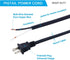 Replacement Power Cord 14 AWG Polarized 2 Prong Plug 12FT Pigtail 14 Gauge SJT 115V AC Cable Round Heavy Duty Repair Power Supply Cord 2C Open End...