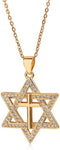 Star of David Necklace: Cross Necklace y2k | Six Point Star with Cross Necklace, Gothic Jewelry Gift for Women...