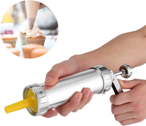 Cookies Press Cookies Press Silver Aluminum Alloy + Abs Cookies Press Maker Kit Biscuits Maker Press Machine Bakeware With 20 Cookies 4 Nozzles...