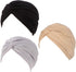 ® 3 Pieces Turbans for Women Soft Pre Tied Knot Fashion Pleated Cancer Turban Cap Chemo Headwrap Sleep Hat...