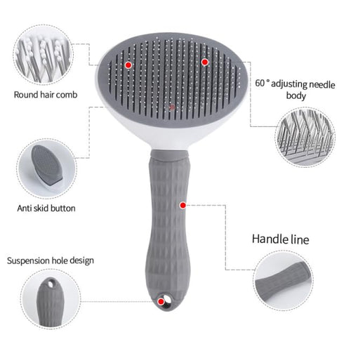 CENTROVIO Self Cleaning Slicker Brush, Dog Cat Bunny Pet Grooming Shedding Brush - Easy to Remove Loose Undercoat, Pet Massaging Tool Suitable for...