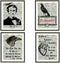 Set of 4 Edgar Allan Poe, Raven and Tell Tale Heart, Art Print Posters on Ephemera Dictionary Page Reproduction Background Unframed (8 x 10")...