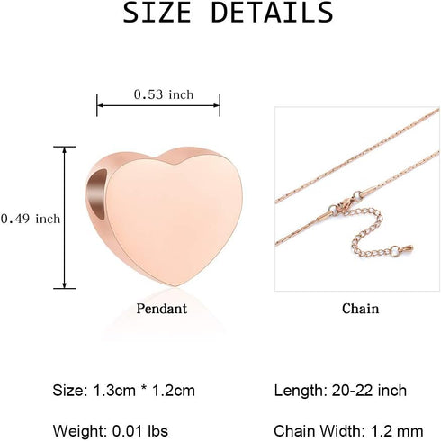 constantlife Cremation Jewelry for Ashes - Heart Pendant Memorial Urn Necklace Ashes Holder Stainless Steel Personalized Customization Keepsake...