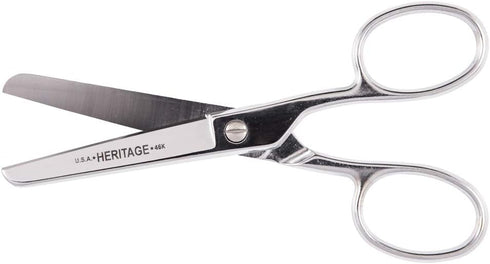 Klein Tools G46HC Safety Scissors with Large Rings, Made in USA, Heavy Duty for Thread-Yarn-Weaving-Knitting Mills-Carpet Mills, 6-Inch...