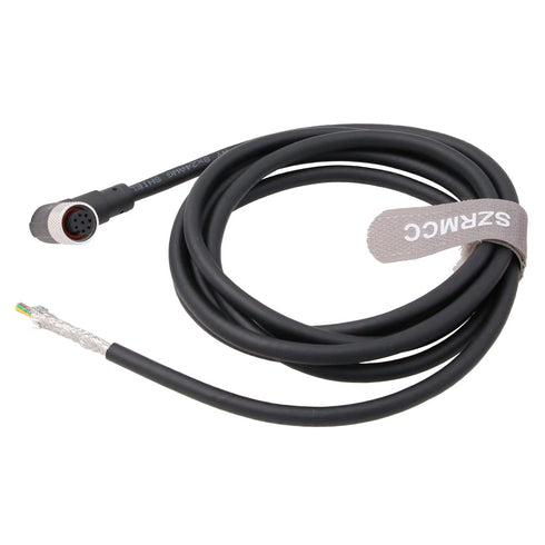 M12 A Code Right Angle 8 pin Female to Open Shielded Industrial Aviation Sensor Cable for Automation Control I/O Fieldbus Module Device Network (R...