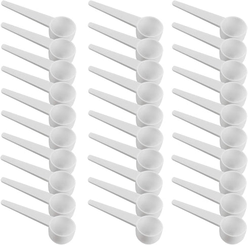 Twdrer 40PCS 15ml/15cc Food Grade Plastic Tablespoon Measuring Spoons,Coffee Scoops Tablespoon with Long Handle for Measuring Coffee,Grains,Protei...