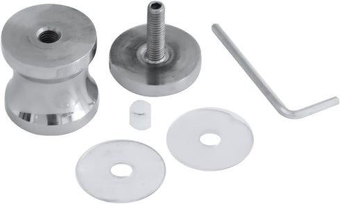 CKB Bathroom Shower Glass Round Single Sided Door Knob Polished Steel with Solid 304 Stainless Steel Door Handle Pull for Bathroom Hardware....