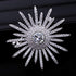 Sparkling Silver Tone Micro Pave Round Shaped Burst Star Brooches Collar Lapel Pins Atomic Jewelry...