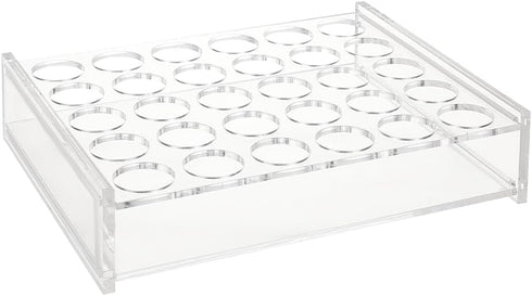 OLYCRAFT Clear Acrylic Test Tube Rack 30Sockets Test Tube Display Stands Acrylic Centrifuge Tube Rack Transparent Test Tube Holder for 10ml Test T...