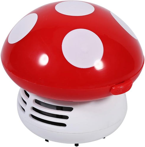 TOPINCN Mushroom Desktop Vacuum Cleaner, Mini Mushroom Shape Cute Desktop Keyboard Corner Dust Vacuum Cleaner Sweeper for Home School Office(Red)...