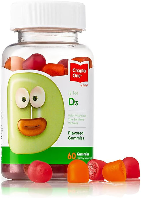 Zahler - Chapter One Vitamin D 3 1000 IU Gummies (60 Flavored Gummies) - Certified Kosher Chewable Vitamin D3 Gummies for Kids & Adults - Vit D3 S...