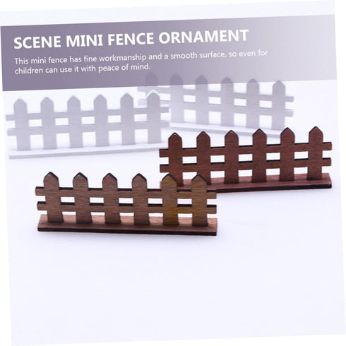 Toyvian Dollhouse Fence Woodsy Decor Miniature Ornaments Outdoor Lawn Decor 10pcs Miniature Edging Fence Landscape Decor Mini Fence White Picket F...
