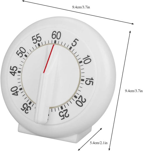 60 Minutes Round Shape Timer, Mechanical Counter Alarm Clock Manual Cooking Ring Timers Home Egg Baking Steaming Convenient Cute Visual Vintage Co...